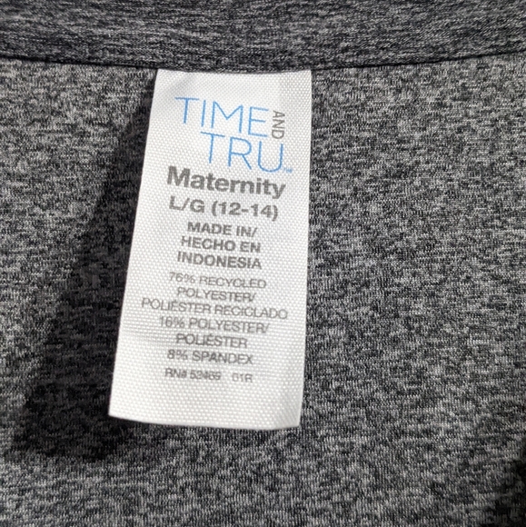 Maternity Gray Long Sleeve V Neck Soft & Stretchy Top, Size Large, New With Tag - Picture 3 of 4